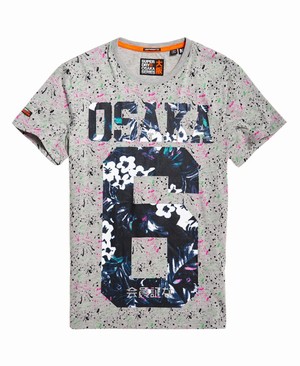 Superdry Osaka All Over Print Lite Férfi Pólók Szürke | XZYTO9205